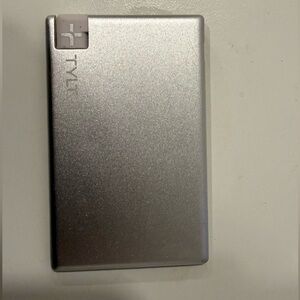 TYLT Slim Silver Power Bank for iPhone charge credit card size, extremely thin
